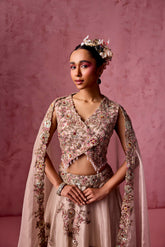 ROSE GOLD LEHANGA BLOUSE DUPATTA
